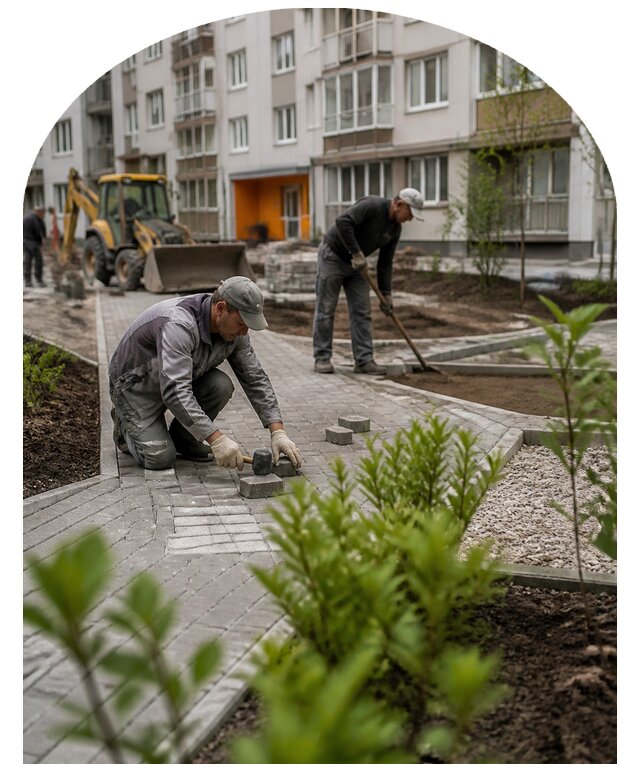 Благоустройство двора многоквартирного дома в Донском
